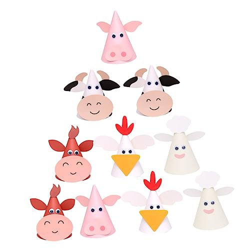 Sosoport 10 Stück Geburtstagshut Kinderhüte -geburtstagsmütze Diy-cartoon-hut Party Hut Diy Geburtstag Partyhüte Für Geburtstagsmütze Für Kleinkinder Diy-hüte Papier von Sosoport