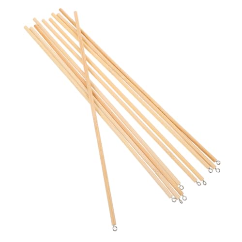 Sosoport 10 Stück Handpuppen-Joystick Handpuppen-Bedienstange Puppenspielwerkzeug Marionettenarmstangen Holzstäbchen zum Basteln Holzstab selber Machen Puppen-Performance-Stick Metall Khaki von Sosoport