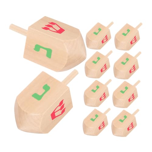 Sosoport 10 Stück Kreiselspielzeug für Kinderkreisel Holzhandwerksplatten Holzkreisel drehen Sich gedrehtes Kreiselspielzeug gedrehter Holzkreisel Holzbabyspielzeug Dreidel hölzern von Sosoport