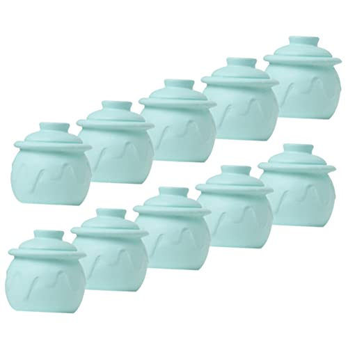 Sosoport 10 Stück Lebensmittel Und Gläser Puppenhauszubehör Mini Dekoration Kinderspielzeug Miniatur Szene Requisite Mini Hausdekor Miniatur Gläser Rollenspiel Zubehör Himmelblaues von Sosoport