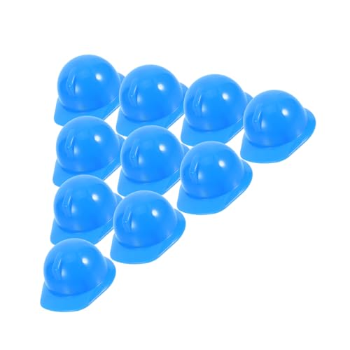Sosoport 10 Stück Mini-bauhut Blau Mini-Hut Miniatur-bauhut Puppe Mini Bunt Kinderhüte Kappe Partyhüte Für Vorgeben Winzig Erwachsene Miniaturen Konstruktion Blue Plastik von Sosoport