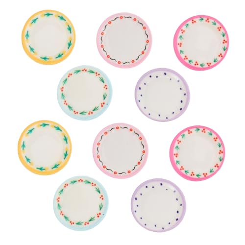 Sosoport 10 Stück Miniaturisierte Teller Teiliges Mini Geschirr für Puppenhaus Dekoration Stilvolle Küchenaccessoires für Realistische Spielumgebungen und Kreative Erlebnisse von Sosoport