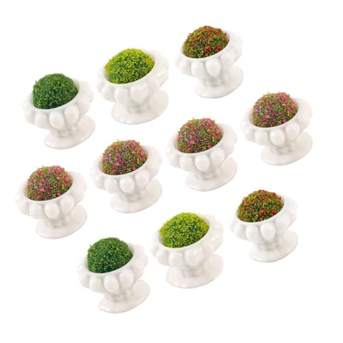 Sosoport 10 Stück Pflanzenmodell microanlagen Micro Plants Garten Dekoration puppenhaus deko Miniaturhaus Dekoration Garten Bonsai Modell Mini-Hausdekoration Bonsai-Schmuck Harz Green von Sosoport