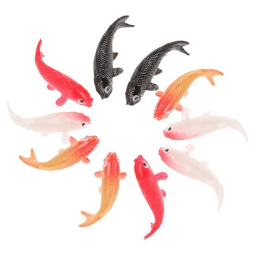 Sosoport 10 Stück Puppenhaus-Modell kleine Fische Mikro simulieren Mini-Aquarium Schwebend Aquarienbedarf Miniaturfiguren Mini-Fische Mini- Miniatur-Goldfischfiguren Plastik von Sosoport