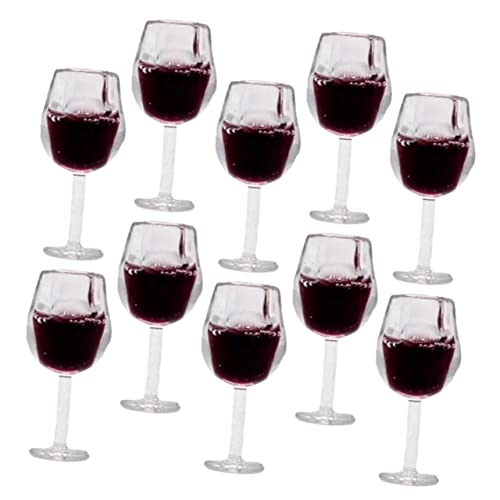 Sosoport 10 Stück Puppenhaus Weinglas klein Puppenhaus Tassen Stütze 1:12 Weingläser Mikro Mini-Brille Miniaturgase Puppe Brille Mini- - dekorativer Miniaturen Kelch Harz von Sosoport