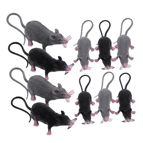 Sosoport 10 Stück Realistische Fake Mäuse für Halloween Gruselige Dekorationen und Authentische Ratten Spielzeuge für Streiche und Partys Spooky Halloween Accessoires von Sosoport