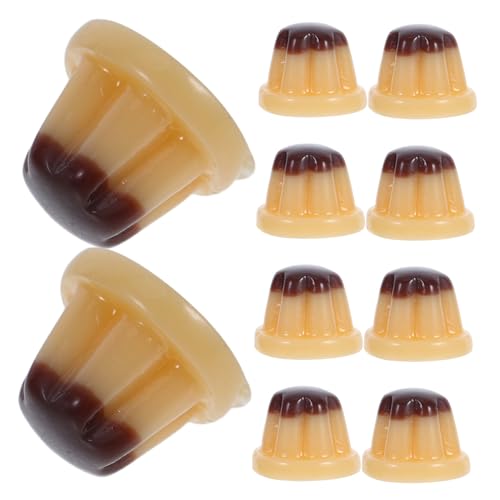 Sosoport 10 Stück Simulationspudding Küchenzubehör Für Puppenstuben Puppenhaus-backspielzeug Simulation Mini-Modell Mini -Lebensmittel -kit Puppenhaus-Miniatur-Essen Minature Dinge Plastik von Sosoport
