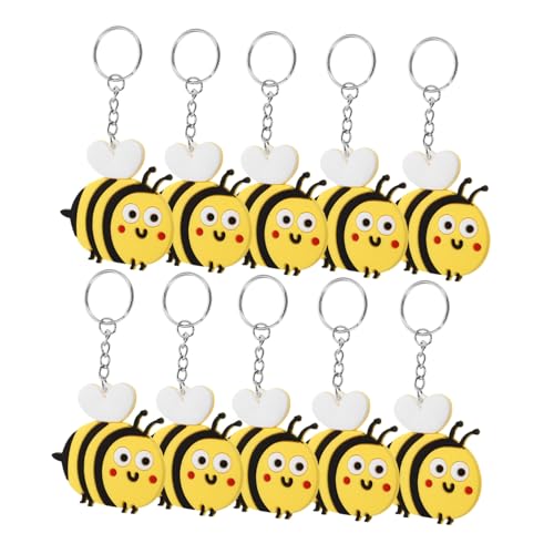 Sosoport 10 Stück Teiliges Niedliche Bienen Schlüsselanhänger aus Metall und Silikon Dekorativer Cartoon Bienenanhänger für Taschen Rucksäcke Schlüssel Hübsche Party Mitgebsel Sosoport 10 Stück Teiliges Niedliche Bienen Schlüsselanhänger aus Metall und Silikon Dekorativer Cartoon Bienenanhänger für Taschen Rucksäcke Schlüssel Hübsche Party Mitgebsel von Sosoport