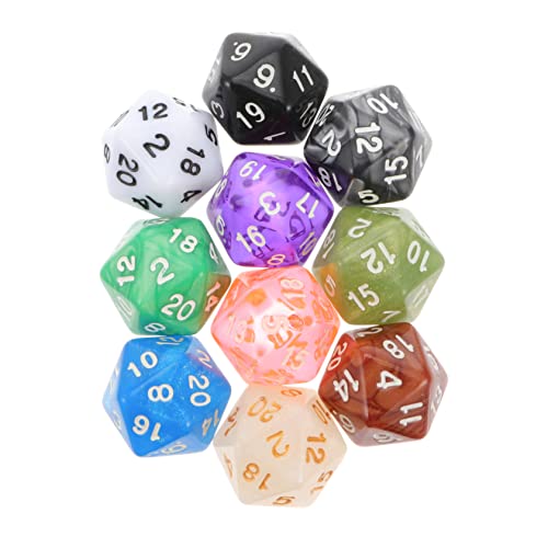 Sosoport 10 Stück Würfelspiel bunt -Stütze 20-seitiger groß 10-seitiger Party d20 Board Games brettspiele trinkspiele spielwürfel brettspielr wie von Sosoport