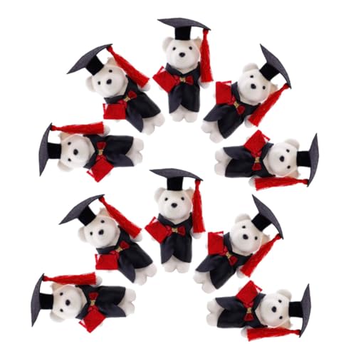Sosoport 10 Stücke Mini Graduation Bär Grad Blumenarrangements Tuch High School Graduation Bär Polyester Schaum Graduation Tier von Sosoport