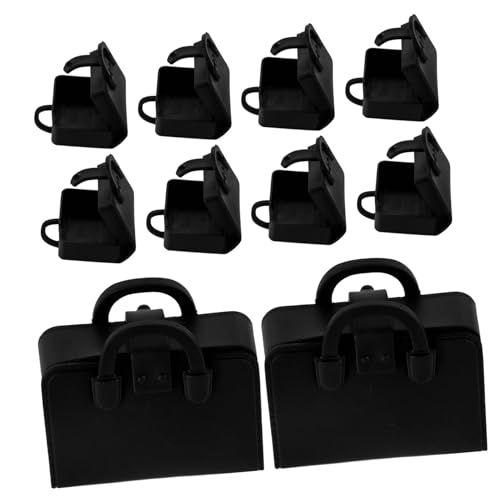 Sosoport 10 Teiliges Set Puppenhaus Tragetasche Puppenhaus Miniatur Schulbedarf Zubehör Für Puppen Echte Kleine Rucksäcke Mini Kreativ Handtasche Rucksack Kunststoff Schwarz von Sosoport