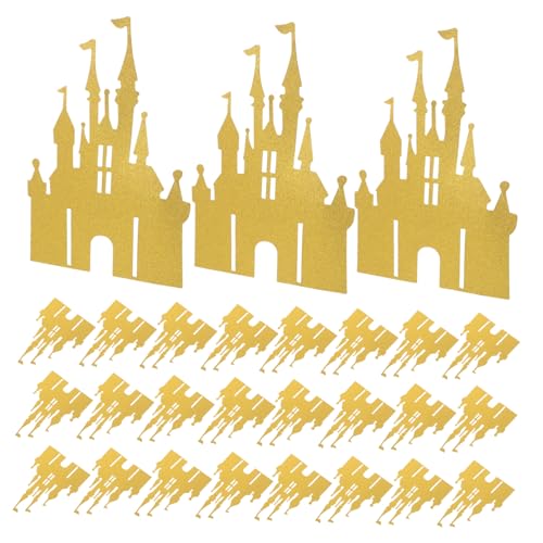 Sosoport 100 Stück Prinzessinnen Kuchen Topper Glitzernde Burg Deko für Geburtstagsfeiern Shower und Partybedarf Tortenaufsätze für Mottos von Sosoport