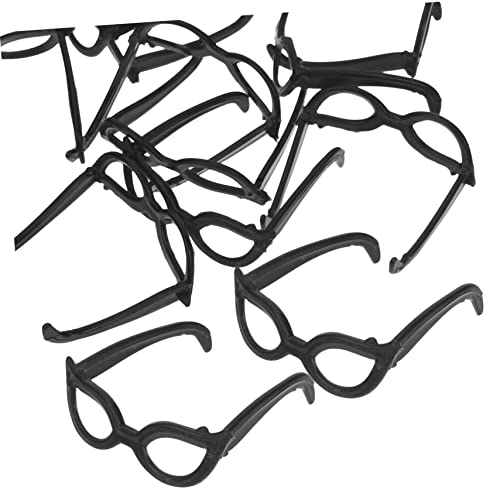 Sosoport 100 Stück Puppenbrille für Mini hoch Mein Gläser puppenkleidung Puppen Kleidung Puppenparty basteln sie eine zum dekorieren Puppe Plastik Black von Sosoport