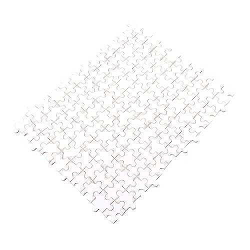 Sosoport 1000 Stück Hölzernes Leeres Puzzle Erwachsene Sublimationsleerrätsel Thermisches Puzzle Leerzeichen Hitze Sublimationsrätsel Puzzles Bastelpuzzle Übertragen Weiß Holz von Sosoport