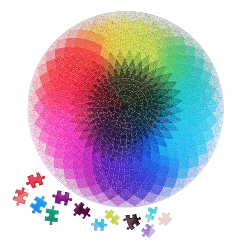 Sosoport 1000 Stück Regenbogen Puzzle Teile Farbwechselndes Jigsaw Puzzle für Erwachsene Kreatives Design Hochwertiges Einfaches Einzigartige Dekoration von Sosoport