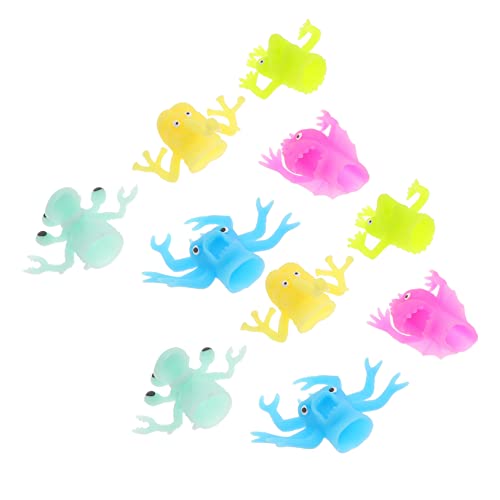 Sosoport 10Stücke Leuchtende Fingerpuppen TPR Fingerabdeckung für Interaktives Geschichtenerzählen und Rollenspiele Gruselige Alien Fingerkreaturen für Mehr Spaß und Freude von Sosoport