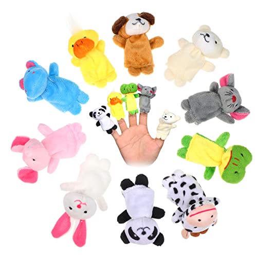 Sosoport 10Stücke Plüsch Fingerpuppen Cartoon Tierfiguren für Bewegliche Handpuppen für Partys Kindergarten und Kreative Spiele Sicher für Kinderhände von Sosoport