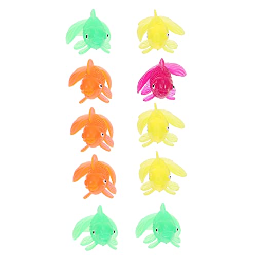 Sosoport 10Stücke Puppenhaus Fisch Dekorationszubehör Gefälschte Fische Für Puppenhäuser Spielzeugtiere DIY Koi Und Goldfische Gemischte Farben von Sosoport
