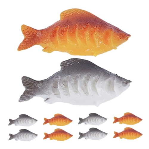 Sosoport 10pcs Mini Koi Fischmodell Miniatur Figur Simulation Künstliche Fischprops Realistische Karpfen Für Terrarien Fairy Garden Dollhouse von Sosoport