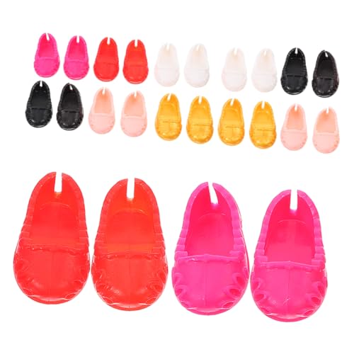 Sosoport 12 Paare Schuhe Miniaturschuh Anziehschuhe Puppenschuh Mini-Schuh- Spielzeugschuhe Schuhe Für Puppen Mini-Schuhe Selber Machen Plastik von Sosoport