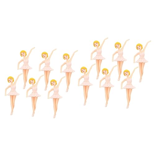 Sosoport 12 Stk Ballerina-Mädchen Kuchendeckel selber machen DIY & Handwerk kulich form home decor Spielzeuge Schlüsselbund entzückende Tortenaufsätze Kuchendekoration Kunsthandwerk von Sosoport