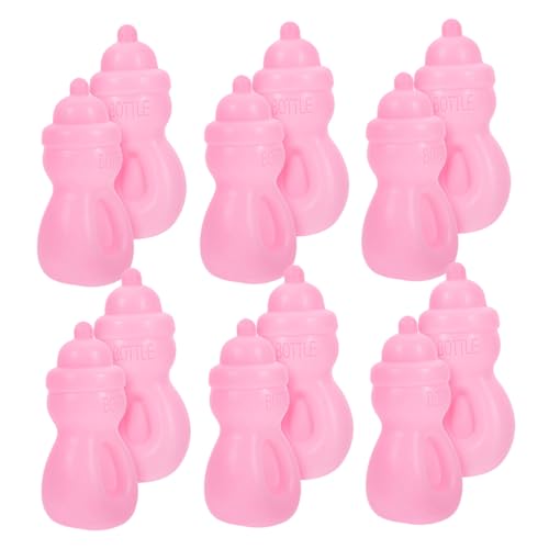 Sosoport 12 Stück Babyflaschenspielzeug Geben Vor, Modell Zu Sein Mini-milchflaschen Babypuppenflaschen Für Kleine Trinkflasche Kleine Futterflaschen Rosa Plastik von Sosoport