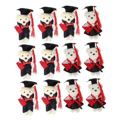 Sosoport 12 Stück Doktorbär Bouquet Materialien abschluss Mini-Kuscheltiere zum Abschluss Mini-Abschluss-Stoffbären Abschlussbär Plüschbärenpuppe graduierte Bärenpuppe Schaum von Sosoport