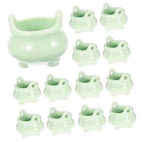 Sosoport 12 Stück Halloween Wohnkultur Hexerei Halloween-Kessel Klein Für Dekorationen Ornamente Herd Drinnen Mini Halloween Witch Decor Dekoration Halloween Party Plastik von Sosoport