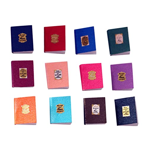 Sosoport 12 Stück Klassisches farbiges Buch Ornament Zeitschrift Dekorationen Haushaltswaren für kinderspielzeug Mini-Hausdekoration Mini-Möbelverzierung Papier von Sosoport