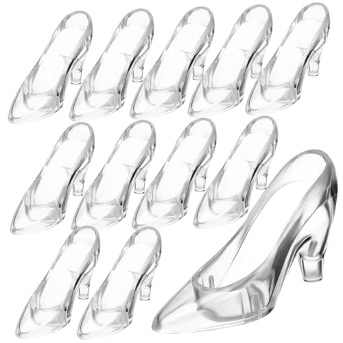 Sosoport 12 Stück Kreative Kristall-schuhverzierungen Party Mini-high-Heel-schuhdekoration Geformt Prinzessin High Heels Schuhe Figur Schuhen Mit Hohen Absätzen Transparentes Material von Sosoport