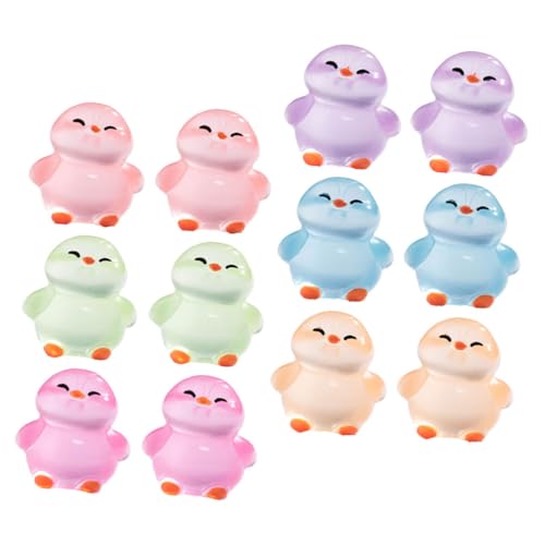 Sosoport 12 Stück Mikro Landschaftsstatue Mini Pinguin Figur Leuchtet Im Dunkeln Pinguinfiguren Niedliche Miniatur Gartenfigur Kleine Pinguinfiguren Pinguin Minifiguren Kunstharz von Sosoport