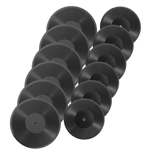 Sosoport 12 Stück Mini-Schallplatte Layout Miniatur Winzig Vinyl Aufzeichnen Mit Klein Liebenswert Vintage Puppenhausmöbel Zubehör Für Phonographen Black Plastik von Sosoport