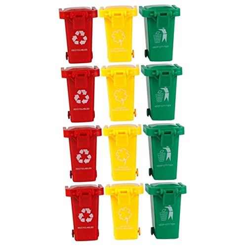 Sosoport 12 Stück Müllsortierbehälter Mini Mülltonne Kind Tricolor Abs von Sosoport