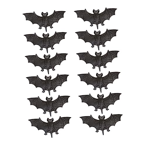 Sosoport 12 Stück Simulierte Fledermaus Aus Weichem Gummi Halloween Requisiten Streiche Für Halloween Sachen Dekoration Partyzubehör Ornamente Für Partybedarf Streich Requisiten von Sosoport
