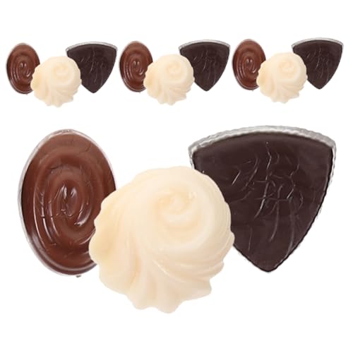 Sosoport 12 Stück Simuliertes Schokoladenpendel Individuell Falsches Schokoladendekor Dekorative Gefälschte Schokolade Multifunktionales, Interessantes Schokoladendekor Tafelschokolade PVC von Sosoport