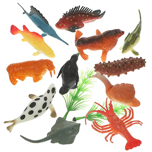 Sosoport 12 Stück Teiliges Meerestiere Figuren Realistische Tiere Lernspielzeug für Badespielzeug Fotorequisiten aus Hochwertigem von Sosoport