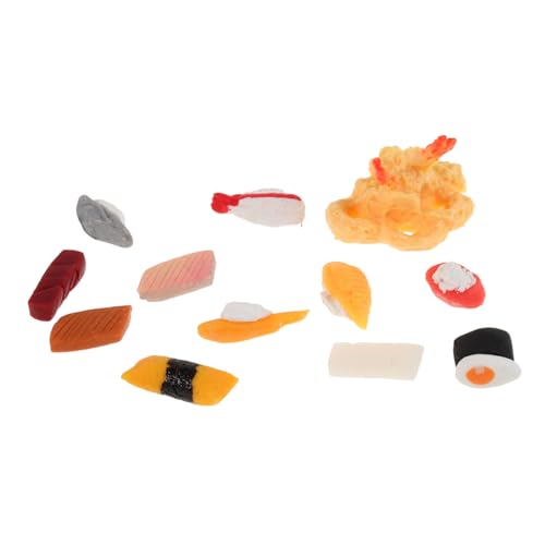 Sosoport 12 Stück Teiliges Mini Sushi Modell Realistische Japanische Sushi Figuren für Puppenhäuser Deko Accessoires für Miniaturküchen und Mikro Szenen Hochwertige Details und Lebendige von Sosoport