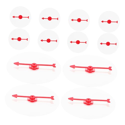 Sosoport 12 Stück Transparentes Spielbrett Kreatives Dreh Preisrad Brett Rotationsspiel DIY Brettspiel Kit Drehpfeil Für Spiel Leere Drehpfeile Für Spiele Kunststoff Rot von Sosoport