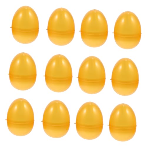 Sosoport 12 Stück goldenes Eierspielzeug goldene Plastikeier Füllbare Eier aus Kunststoff Befüllbare Eierornamente Eier Dekorationen Eierspielzeugverkaufsmaschine Zubehör öffenbare Eier Abs von Sosoport