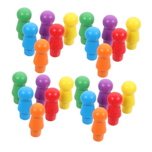 Sosoport 120 Stück Bunte Karos Spielmarken Brettspielfiguren Spielzubehör Für Dame Spielchips Spielpflöcke Bauernmarker Bewegliche Bauern Schachbauer Chinesische Dame-stöpsel Holz von Sosoport