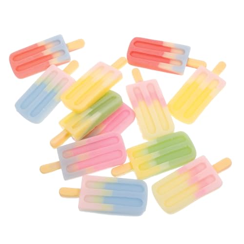 Sosoport 12Stücke Eisbonbons Realistische DIY Eisbonbon Dekore für Puppenhäuser und Handwerksprojekte Lebensechte Farben und Designs für Kreative Bastelarbeiten von Sosoport