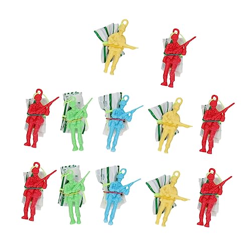 Sosoport 12stücke Soldaten Fallschirmspielzeug Handwurf Fliegendes Spielzeug Für Outdoor-aktivitäten Spaß Für Jungen Und Mädchen von Sosoport
