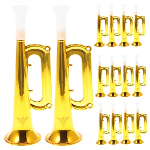 Sosoport 14 Stück Großer Lautsprecherspielzeug Kinderspielzeug Trompete Trompetenhorn Kindertrompete -musikhorn Trompeten-partygeschenke Kid -trompete Golden von Sosoport