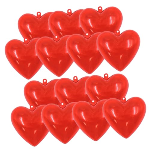 Sosoport 14 Stück Teiliges Transparentes Herzfüllbares Deko Rote Herzornamente Wiederbefüllbare Ball Boxen für Valentinstag Hochzeitsdeko Geburtstags und Partyfeiern von Sosoport