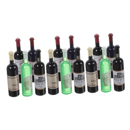 Sosoport 15 Stück Puppenhaus Wein bastelset bastelsets für sammlerstücke kinderspielzeuge Flasche Puppenhaus-Miniaturen Mini -Hausdekoration Miniaturen für Puppenhaus Plastik von Sosoport