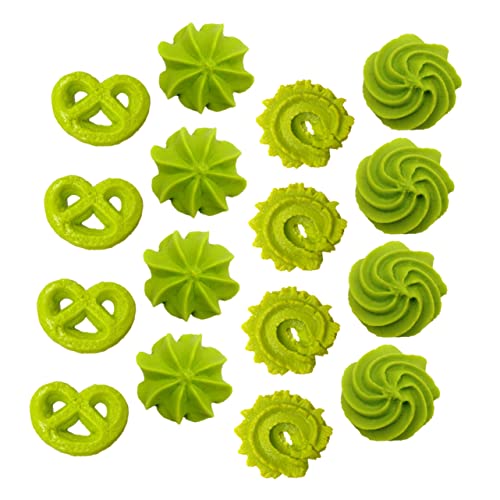 Sosoport 16 Stück Keks-Modell spielzeuge für Kuchen Dekoration hühner caketopper 1 Plätzchen künstlich vorgeben Keksspielzeug realistischer Keks PVC Green von Sosoport