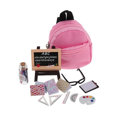 Sosoport 16-Teiliges Set Schulmaterial Zubehör für Miniatur-Puppenbrillen Miniatur-Schulbedarf Kinderparty Gefälligkeiten Puppenhauszubehör Mini-Rucksäcke, Plastik Sosoport 16-Teiliges Set Schulmaterial Zubehör für Miniatur-Puppenbrillen Miniatur-Schulbedarf Kinderparty Gefälligkeiten Puppenhauszubehör Mini-Rucksäcke, Plastik von Sosoport