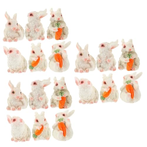 Sosoport 18 Stk Häschenverzierung tierfiguren tier figuren Kaninchen-Cupcake-Topper Mini-Hasenfigur Ornament Spielzeug Hasenfiguren aus Kunstharz Ostern Miniatur-Kaninchenfiguren Pappbecher von Sosoport