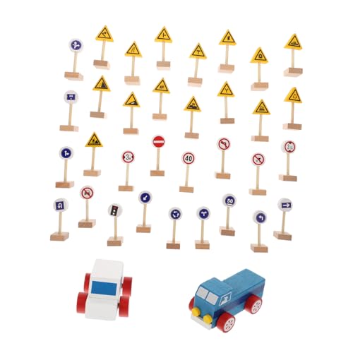 Sosoport 1Satz Bildungsspielzeug Holz Verkehrszeichen für Pädagogisches Straßenschild zur des Sicherheitsbewusstseins und Kreativen für Zuhause und Kindergarten von Sosoport