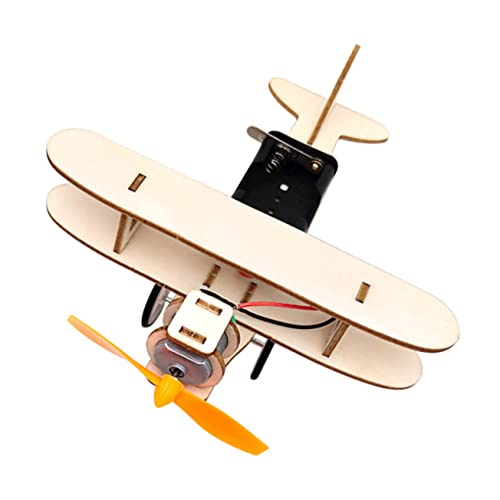 Sosoport 1Satz DIY Holzflugzeug Modellbau Elektrisches Modell für Kreatives Kunsthandwerk aus Hochwertigem Holz Fördert Beobachtungs und Denkfähigkeiten Spaß und Lehrreich von Sosoport